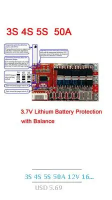 4S 100A 12 V w/Баланс LiFePO4 литиевая батарея Защитная плата BMS 3,2 V UPS инвертор хранение энергии 4 ячейки