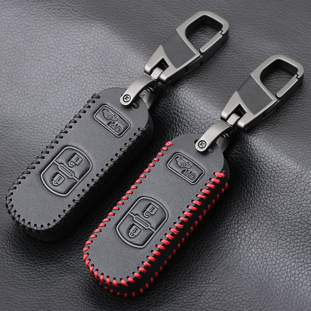 Кожаный чехол для ключей автомобиля Smart Keyless Remote Fob защитный Брелок сумка Mazda 3 CX9 CX3