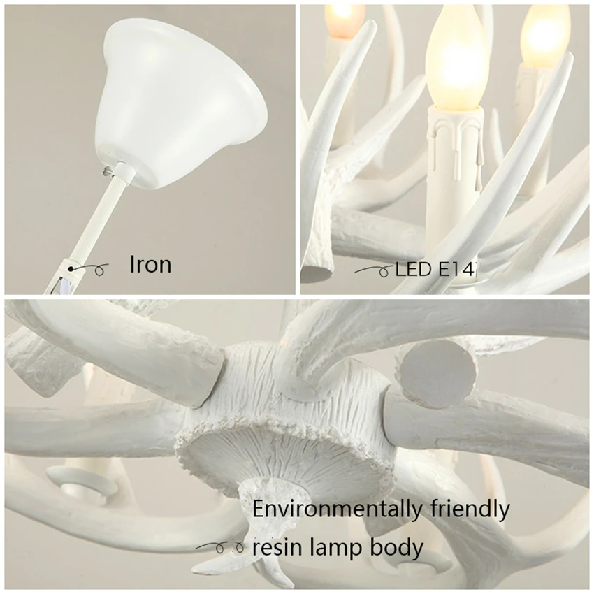 Современный светодиодный подвесной светильник Chandelire E14, подвесной светильник, промышленный светильник оленьи рога, Светильники для гостиной, кухни
