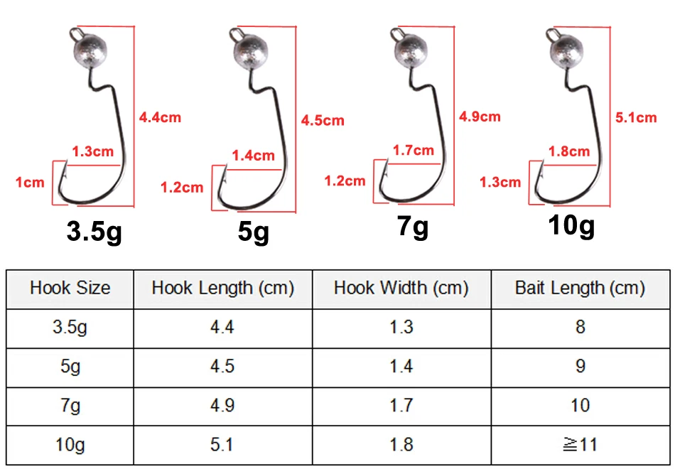 Cassyaa 30-50 шт. кренк джиг голова крюк 3,5 г 5 г 7 г 10 г рыболовный свинцовый крючок джиг приманка мягкий червь Рыболовный крючок снасти Аксессуары KXY049