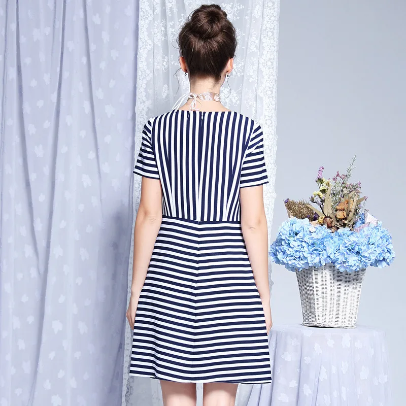 OUYALIN L XXXL 4XL 5XL Плюс Размер летнее платье 2018 женское с коротким рукавом