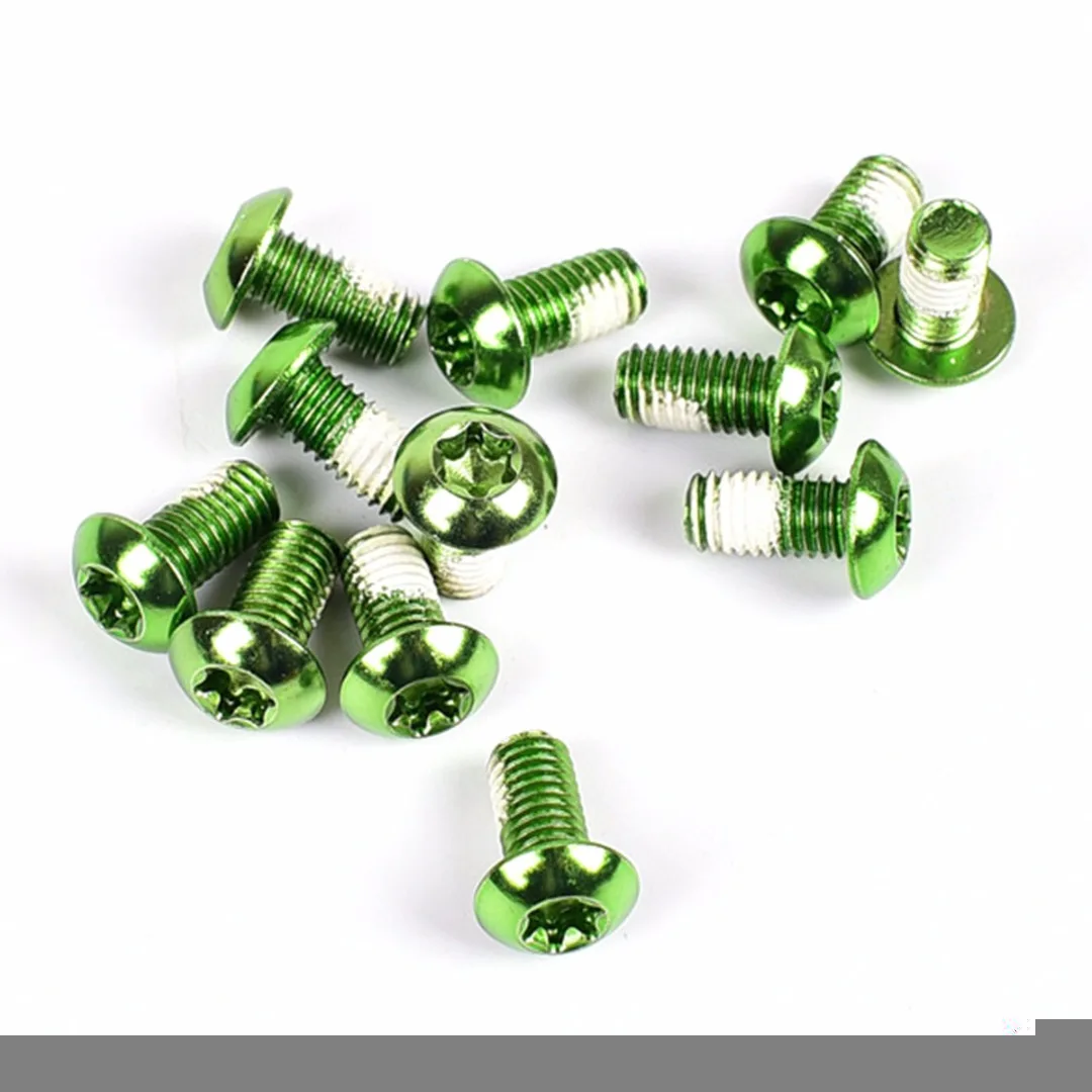 12Pcs Bicycle Brake Screw Multicolor Mountain Bike Bicycle Disc Brake Rotor Steel Alloy Bolts Screws Cycling Accessories