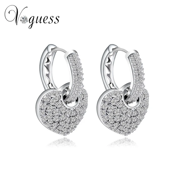Voguess Heart Shape Hollow Stud Earring Pave Micro Aaa Voguess Heart Shape Hollow Stud Earring Pave Micro Aaa Austrian Cubic Zirconia Earrings For Women
