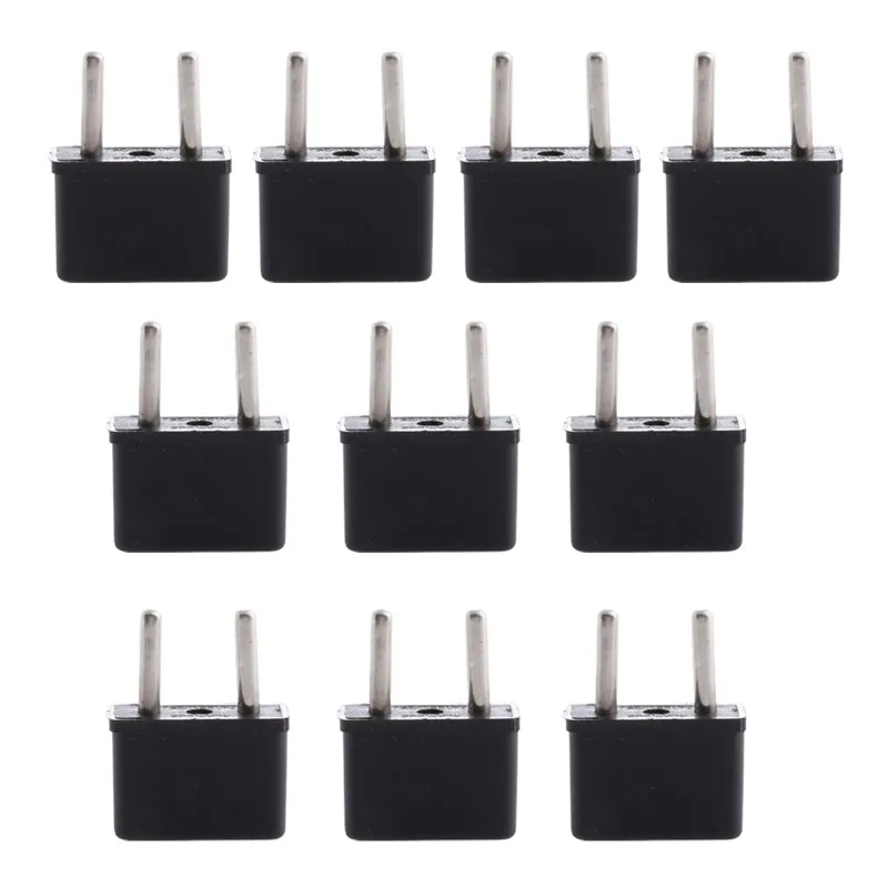 

New 10PCS/Set US USA to EU Euro Europe AC Power Plug Converter Travel Adapter Charger