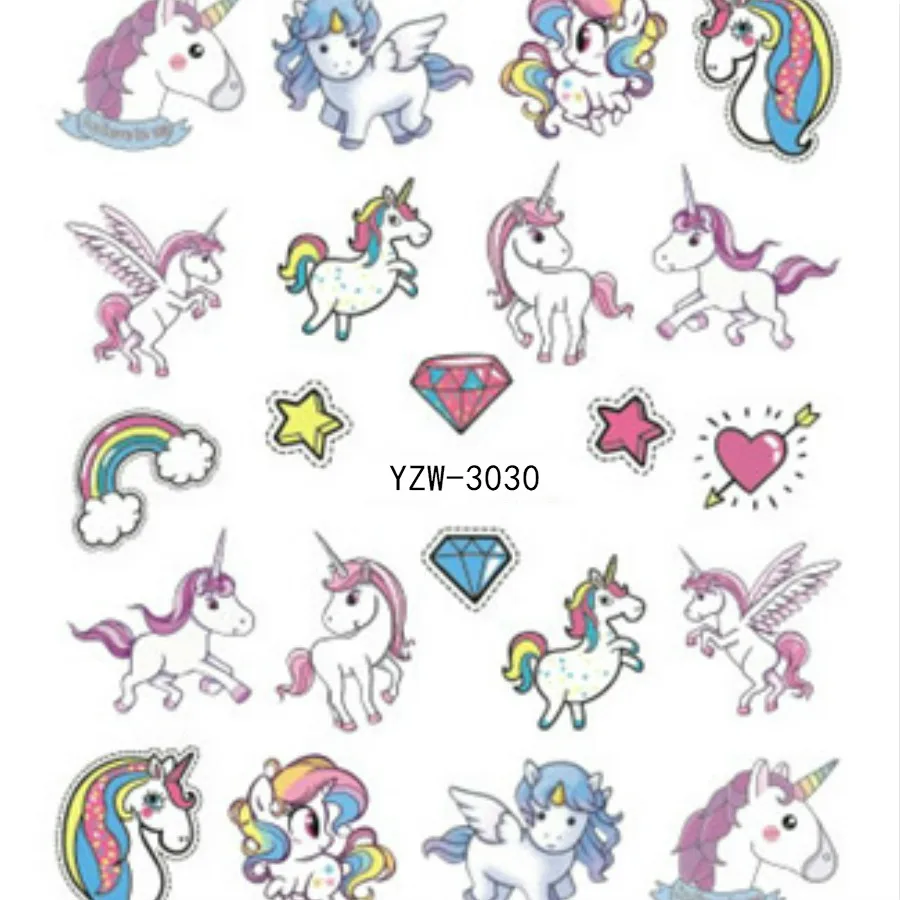 

2018 HOT Rainbow Unicorn Nail Sticker Butterfly Flower Water Transfer Decal Sliders for Nail Art Decoration Tattoo Manicure #33