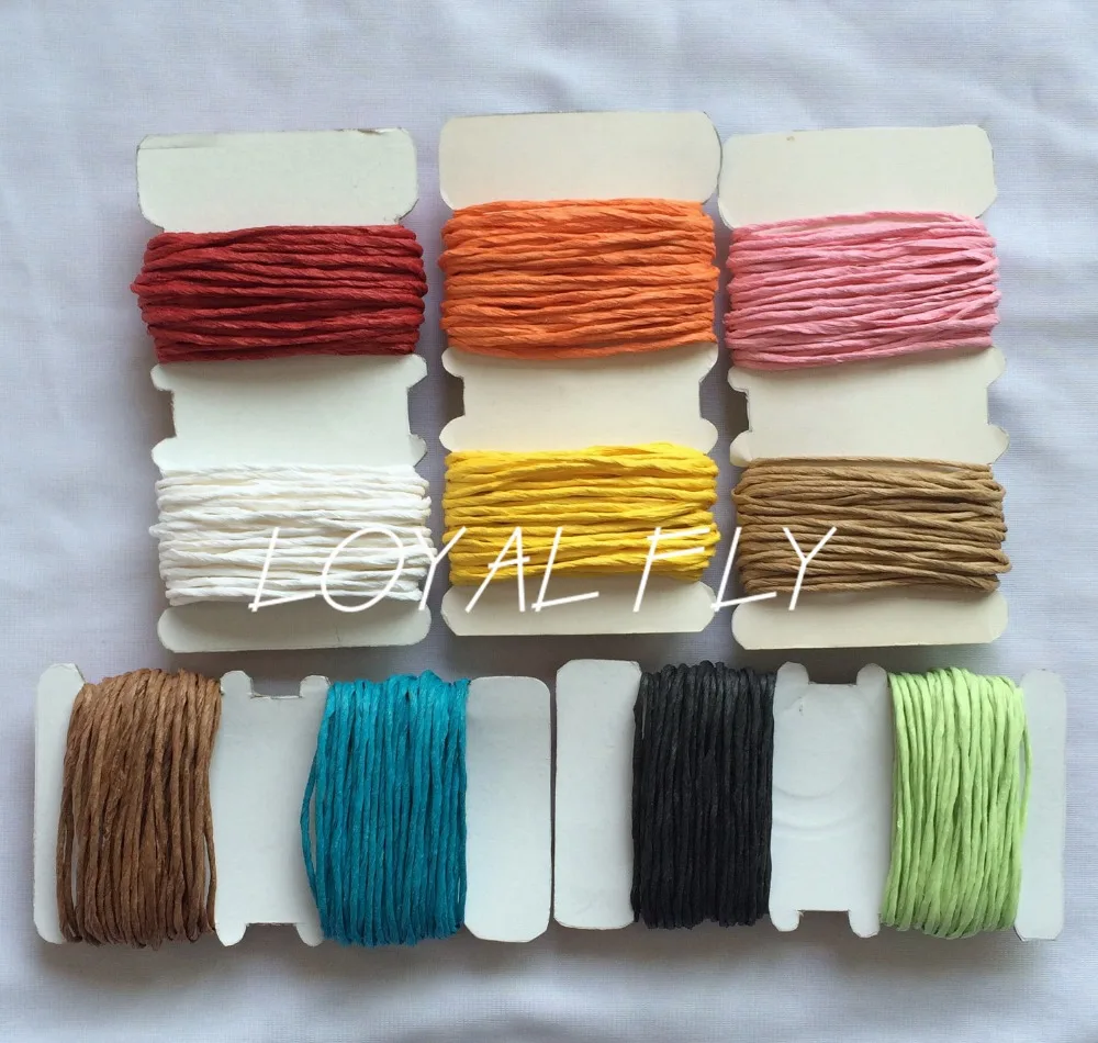 

3packs/lot (60yards) 10mix color paper cords twisted paper string, paper raffia rope for DIY Craft gift Packing
