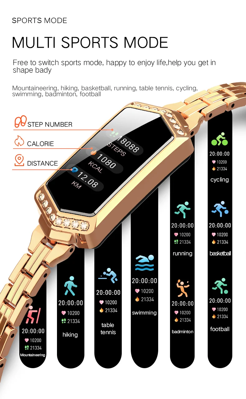 Montre intelligente femmes Fitness