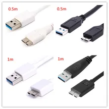 USB 3,0 кабель пластиковый мини-usb штекер A к Micro B кабель для передачи данных Шнур для внешнего жесткого диска 50 см/100 см