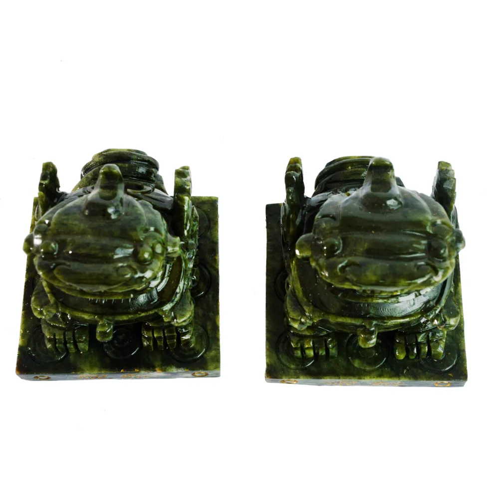 Feng Shui Medium Green Jade Square Base Pi Xiu for Wealth J2109in