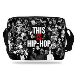 Для детей-подростков школьные сумки улица хип-хоп принты Crossbody школьная сумка средней школы Обувь для мальчиков и Для женщин