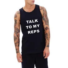 Loo show Talk To My Reps черная летняя хлопковая майка для тренировок для мужчин