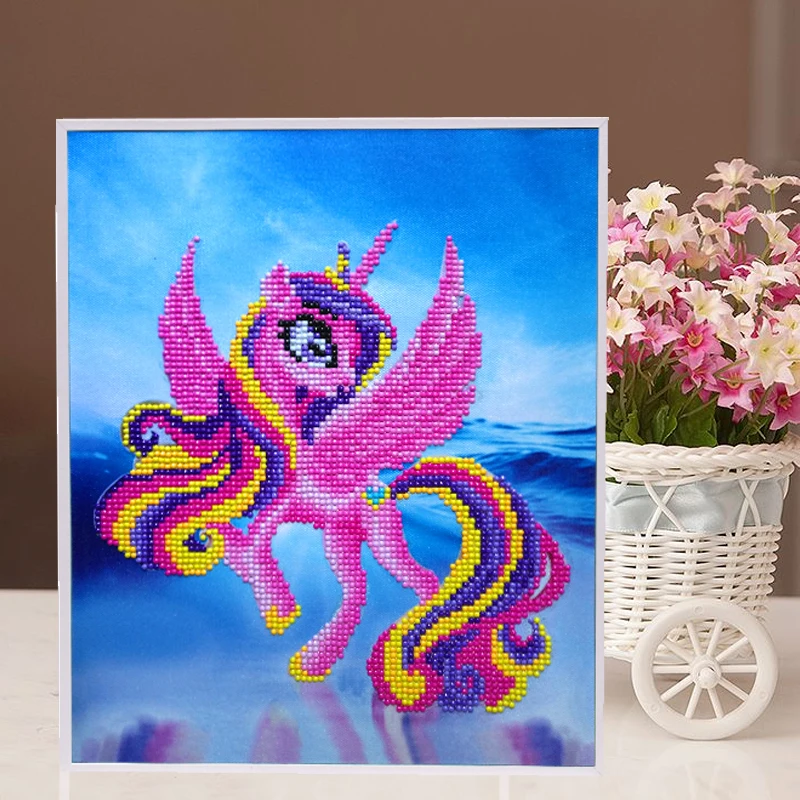 Cartoon pony puzzle 3D DIY Sticker Self adhesive Crafts Learning Education Toys children Creative puzzle Game