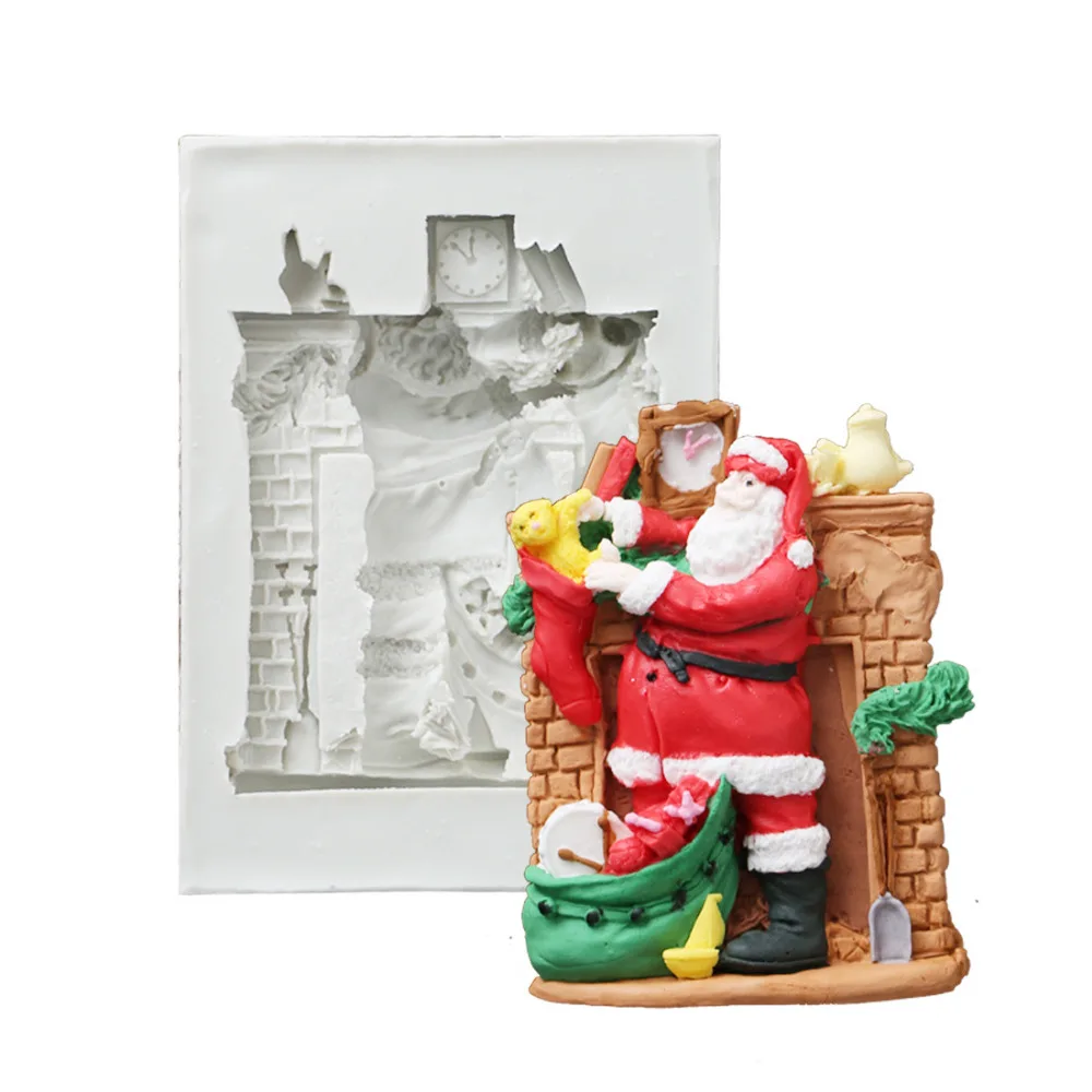 

Luyou 1pcs Santa Claus Silicone Mold DIY Cake Border Fondant Cake Decorating Tools Christmas Cupcake Chocolate Moulds FM1734