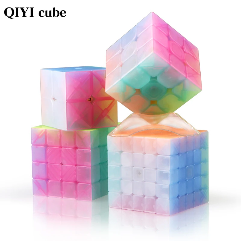 

QIYI personalize 2x2x2 Jelly Stickerless Puzzles cube 3x3x3 magic speed cubes 4x4x4 cubo magico 5x5x5 qiyi cube educational toys