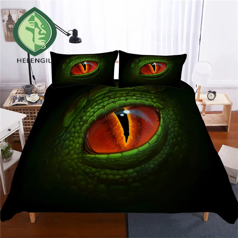 

HELENGILI 3D Bedding Set Jurassic Park Dinosaur Print Duvet cover set bedclothes with pillowcase bed set home Textiles #DG-28