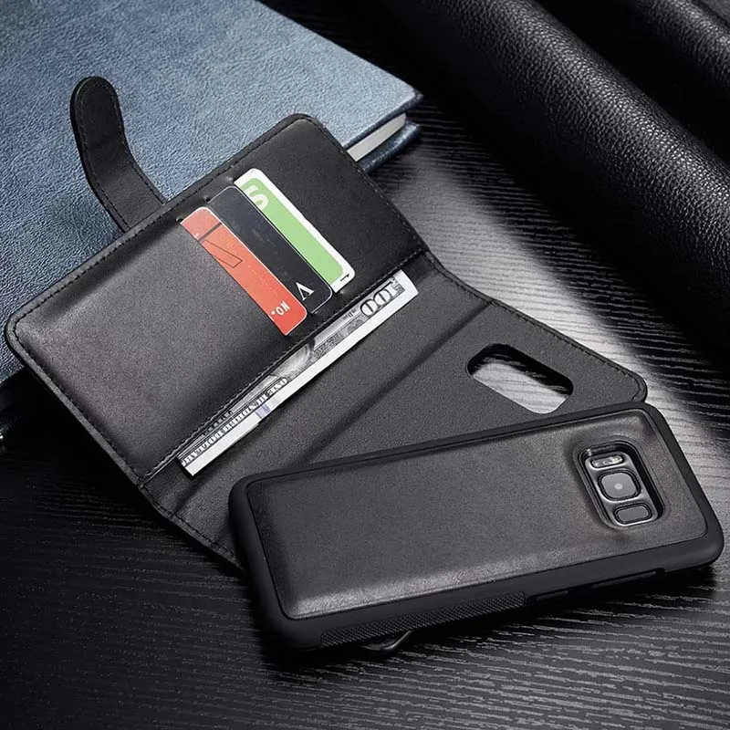 melhor Caso carteira Para Samsung Galaxy Note 9 8 S9 S8 Plus S5 S6 S7 Borda de Couro Do Caso Da Aleta Telefone Removível tampa do Slot Para Cartão da Carteira Bolsa