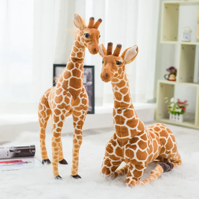 Lifelike Giraffe Plush Toys Real Life Cute Stuffed Animal Soft Giraffe Doll Big Giant Size Birthday Gift Kids Toy 2