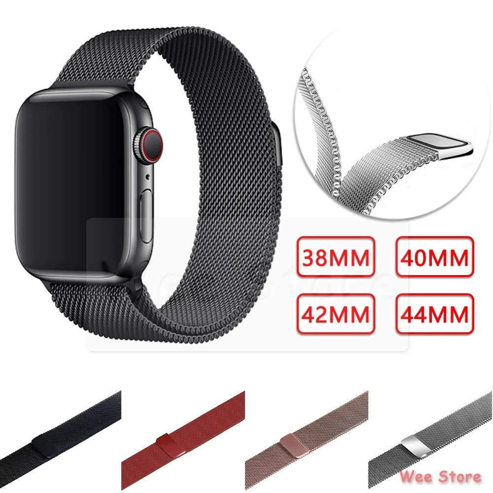 

Milanese Loop Bracelet Stainless Steel Band For Apple Watch Series 1 2 3 4 Bracelet Strap For iwatch Series 38mm 40mm 42mm 44mm