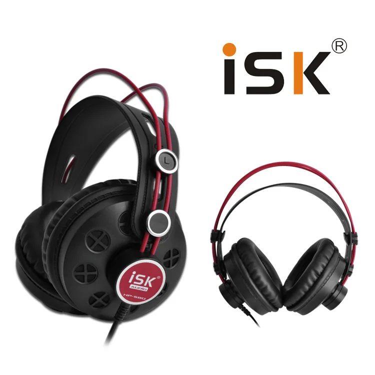 Оригинальные полуоткрытые наушники ISK HP-580 стереонаушники с динамическим