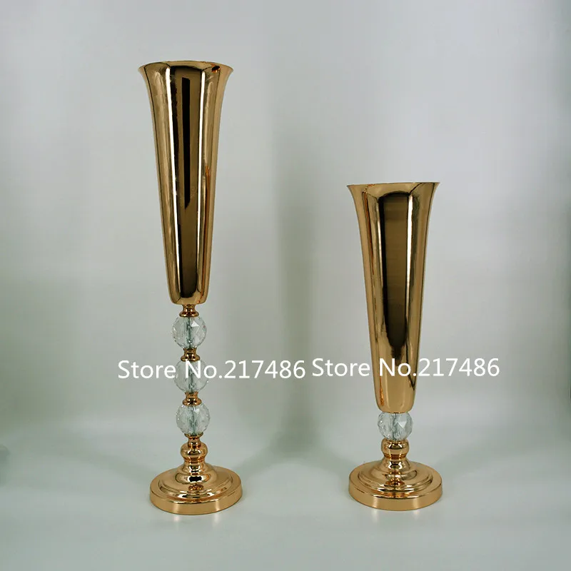 Clear Crystal Candle Holder Modern Romantic Crystal Table gold iron