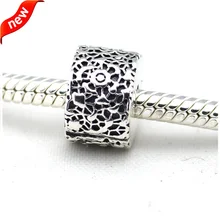 Подходит для браслетов Pandora с кружевным зажимом, подвески серебряные бусины 925 пробы