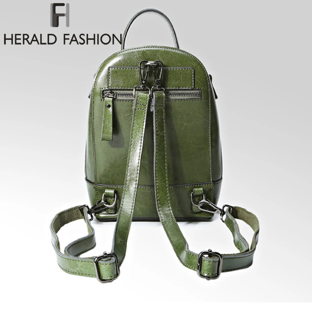 Herald модные рюкзаки для женщин из натуральной кожи, школьная сумка для девочек-подростков, женская сумка на плечо из коровьей кожи