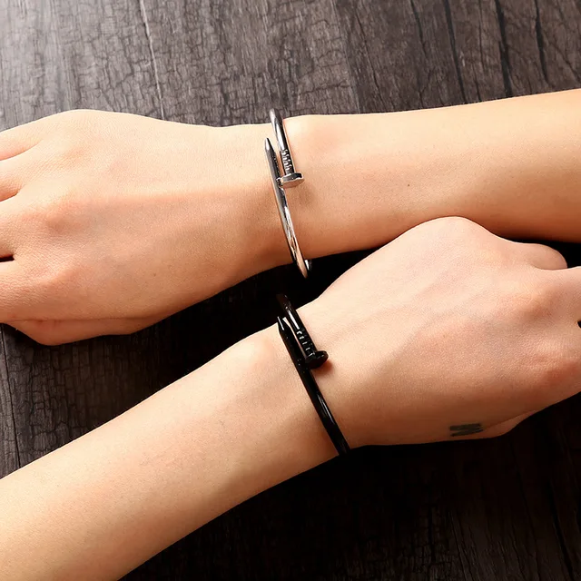 S Nail Cuff Bangles Copper Love Bracelets For Women Gold S Nail Cuff Bangles Copper Love Bracelets For Women Gold Pulsera Jewelry Stainless Steel Bracelet