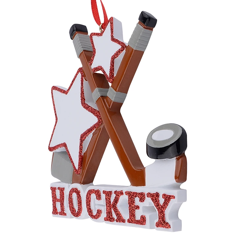 Хоккей Смолы Глянцевая спортивные Рождество дерево Украшения Персонализированные Keepsake подарки используется для отдыха и вечеринок и украшения дома