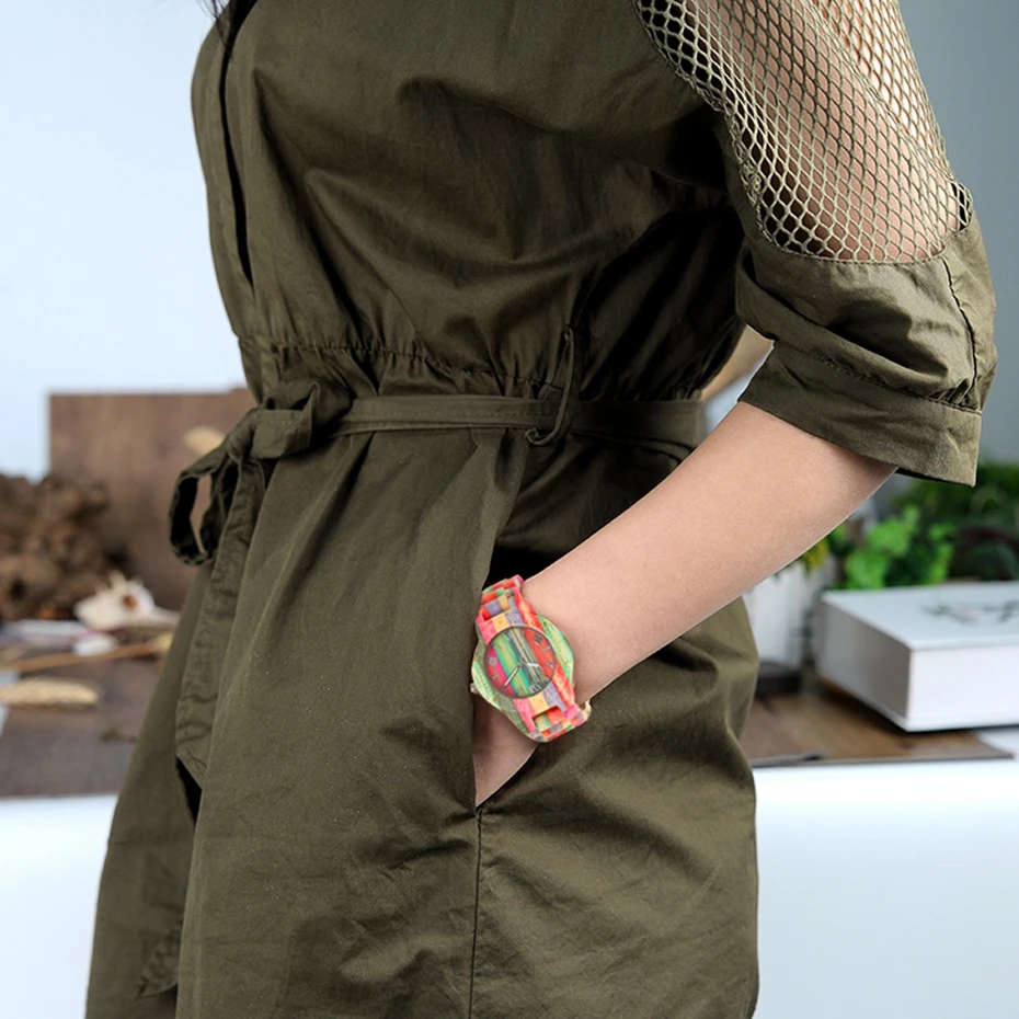 Fashion Men's Watch Luxury Wooden Quartz Watch Popular Unique Candy Color Full Wood Wrist Women Watch Male Clock Souvenir Gifts 2020 2025 (21)