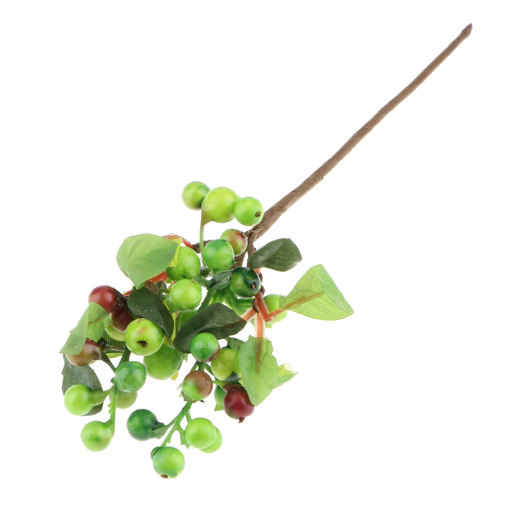 Decorative Blueberry Fruit Berry Artificial Flower Plants for Wedding Bouquet Party Decor Home Tabletop Plant Flower Ornament