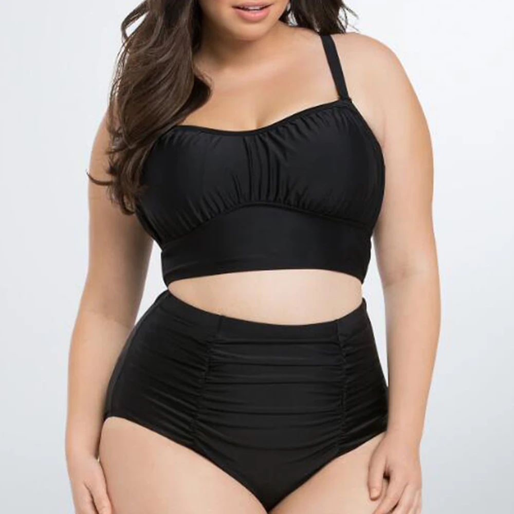 

Plus Size 3XL Women's Sexy Bustier cheeky Black Push UP Cross Bathing Beachwear Bikinis Sets Swimsuits Suits Tankini Swimwear