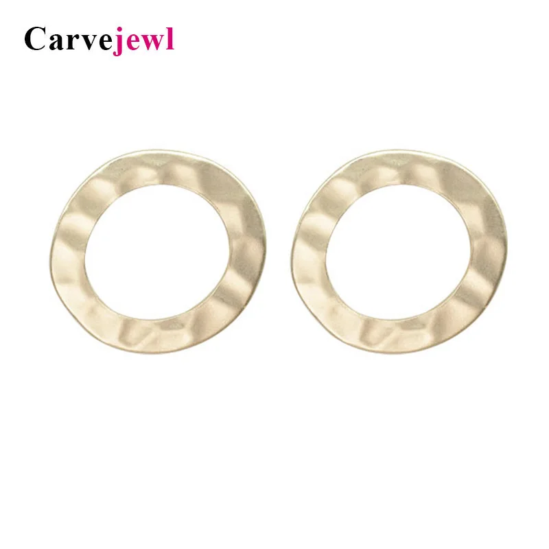 Женские серьги-гвоздики Carvejewl круглые матовые с золотым и серебряным покрытием