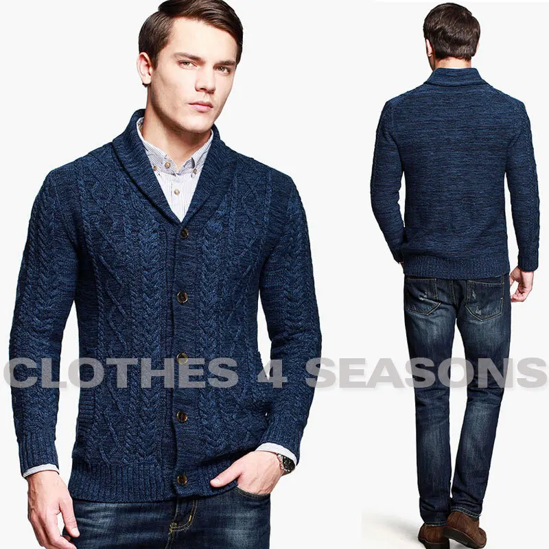 North European Men's knitted Cardigan Coat Vintage