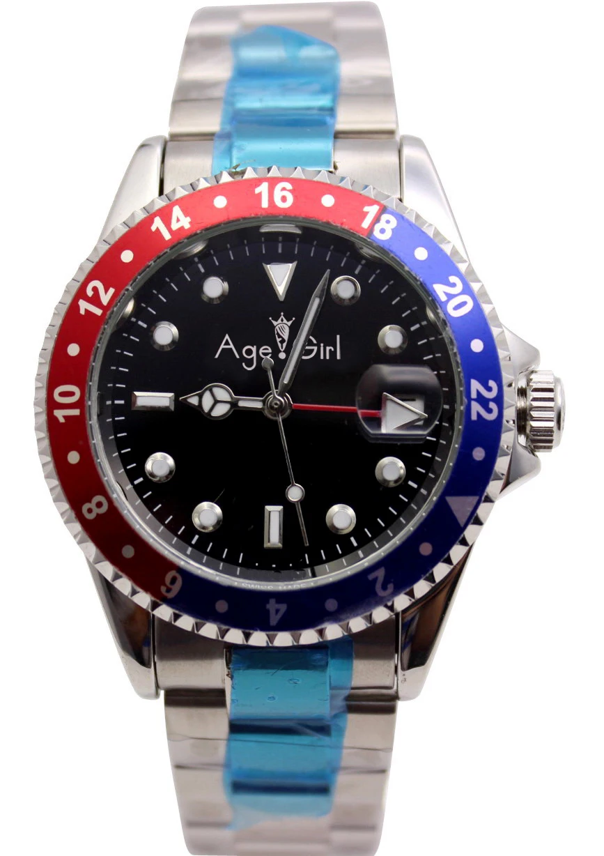 

Luxury Brand New Mens Gent's GMT Automatic Mechanical Watches Stainless Steel Dive Black Blue Red Silver Rotatable Bezel Watch