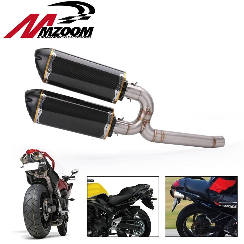 Глушитель выхлопной трубы мотоцикла средней длины без шнуровки для Yamaha FZ 6N 6S FZ6 FZ6S