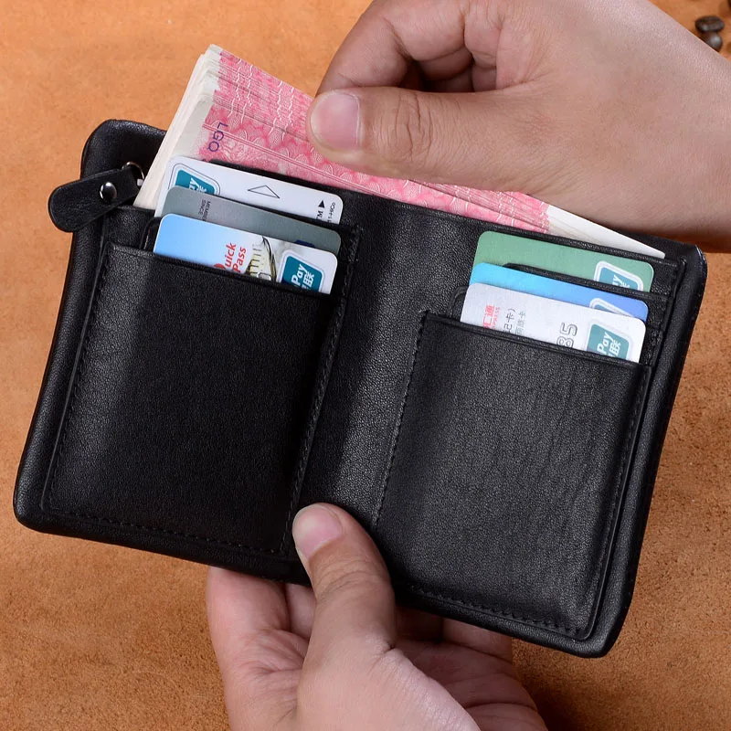 Fashion Zipper Pocket Coin Purse Bag Men Wallets Genuine Leather Small Slim Male Purse Card Holder Real Cowhide Men's Wallet цена Fashion Zipper Pocket Coin Purse Bag Men Wallets Genuine Leather Small Slim Male Purse Card Holder Real Cowhide Men's Wallet цены онлайн