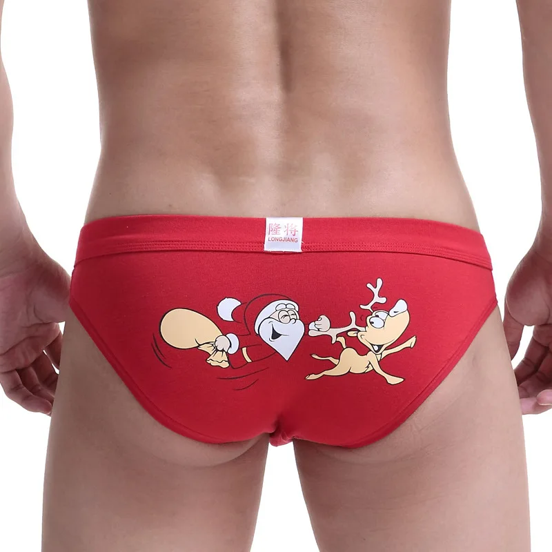 sexy unterwasche herren briefs shorts mann baumwolle rot weihnachten sexy unterwasche herren briefs shorts mann baumwolle rot weihnachten gedruckt mitte taille u konvexen beutel atmungsaktive unterhose calzoncillo in sexy