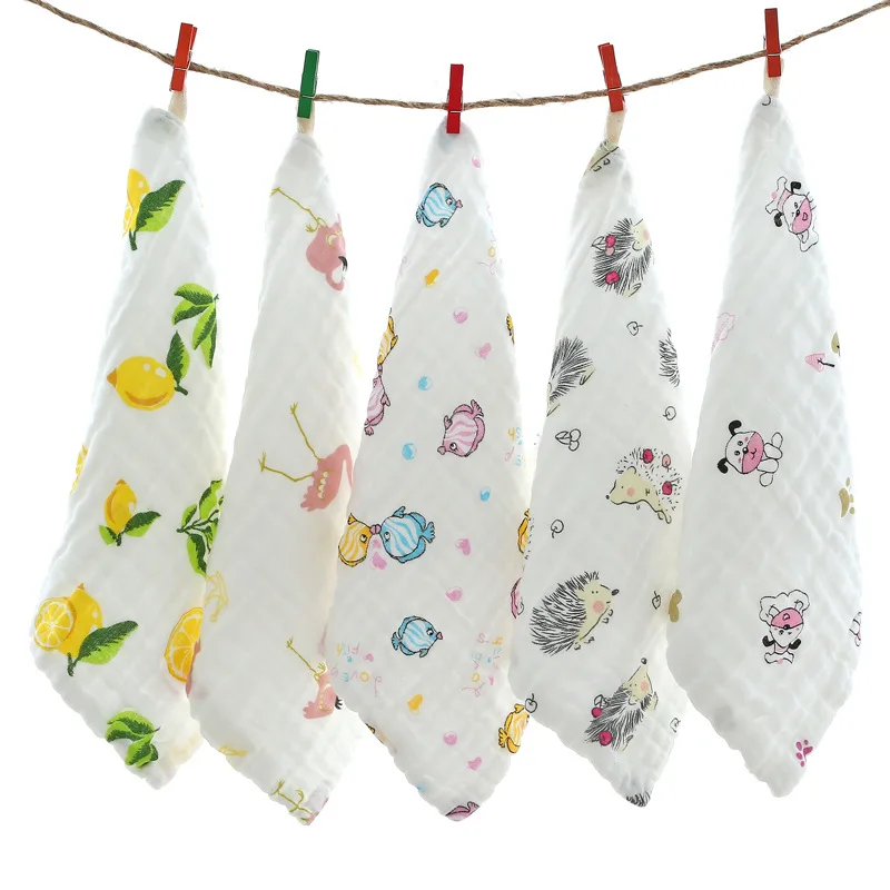 2pcs Pack 30*30cm 100% Cotton Towel Gauzel Washcloth Newborn Baby Stuff Nursing Accessories Boys Girls Towel