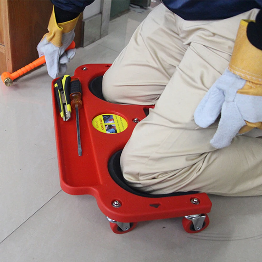 

Rolling Knee Protection Pad with Wheels Built in Foam Padded Creeper Platform