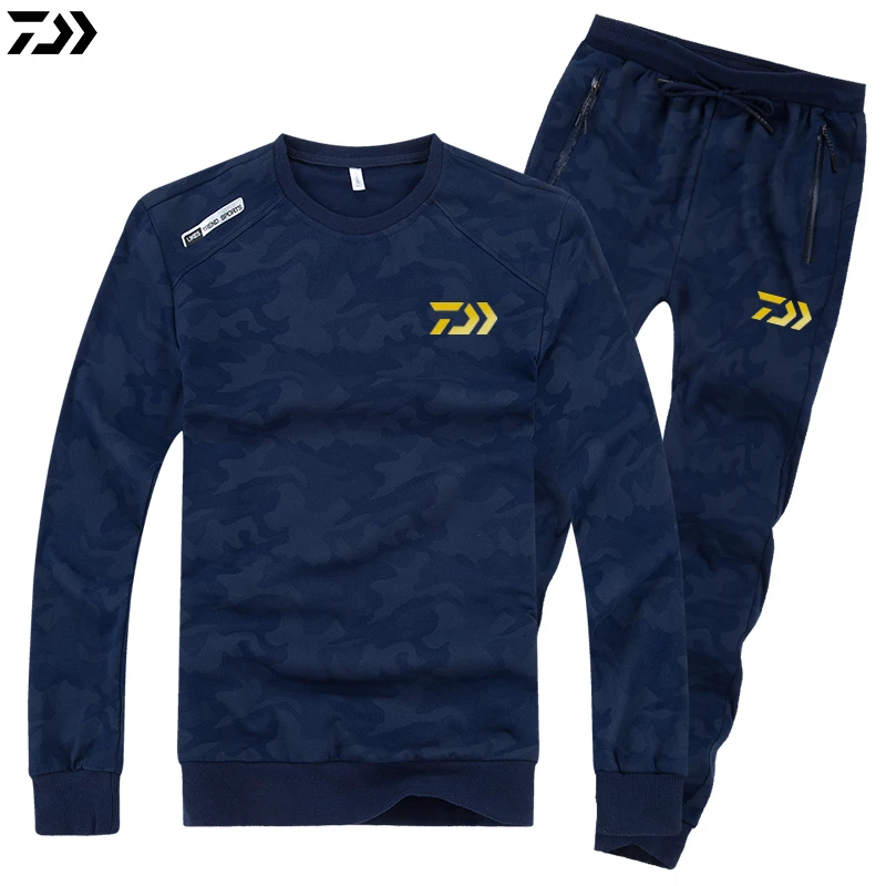 M 6XL Daiwa размера плюс спортивные наборы для рыбалки камуфляжный свитер и брюки