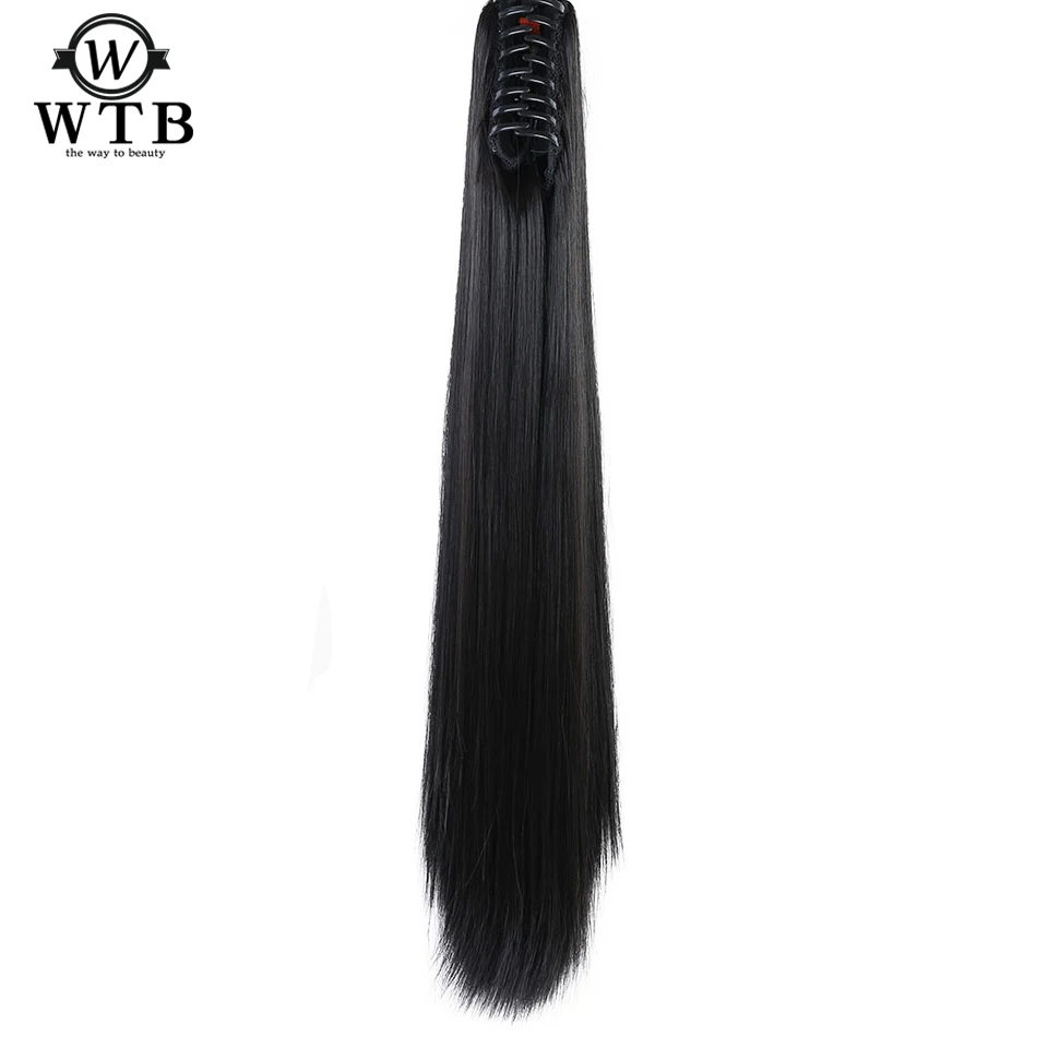 

WTB Long Straight Ponytail Heat Resistant 22'' Claw Drawstring Multiple Color Hair Synthetic Pony Tail Extension For Women