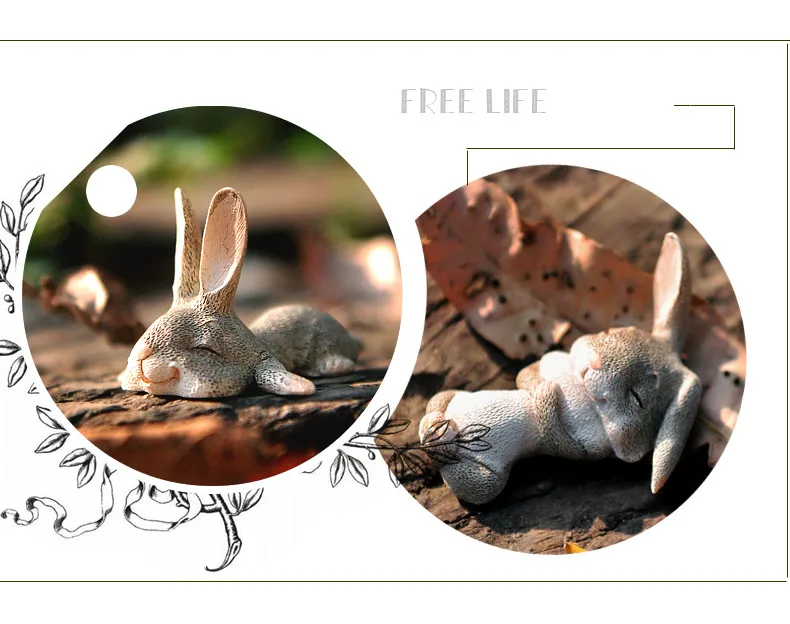 Смола кролик сад миниатюры Террариум с мхом ремесло бонсай мини подарок на Пасху