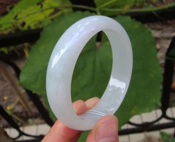 

White 100% Natural Icy Type Jadeite Jade Bangle Bracelet 57-60MM