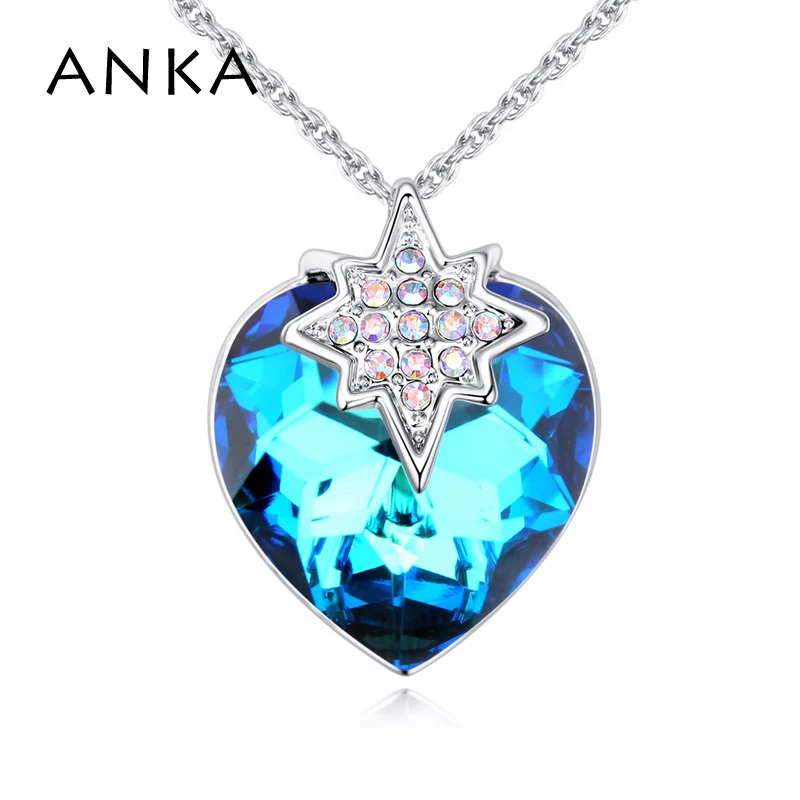 

ANKA new simple necklace star heart pendant necklaces for women fashion jewelry Christmas gift Crystals from Austria #26418