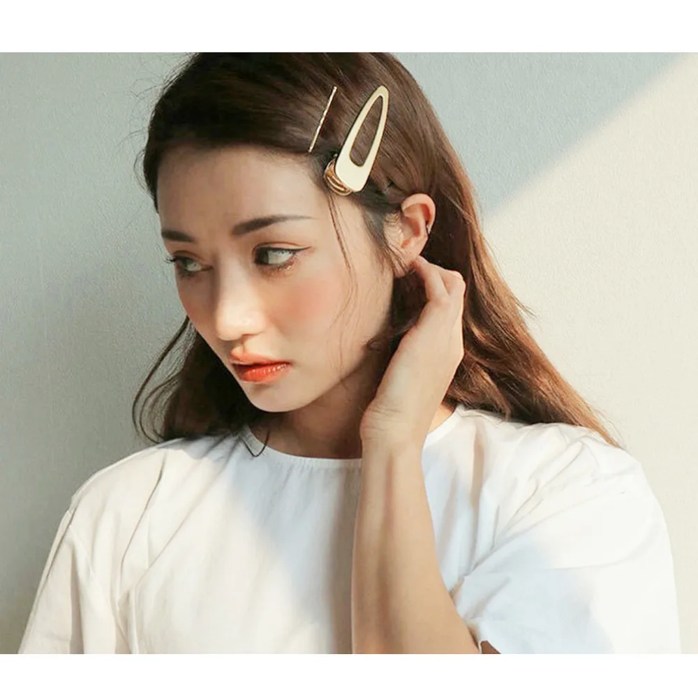 

Korean Style Women 1 Set Metal Minimalist Girls Hair Accessories Geometric Irregular Hair Clip Imitiation Pearl Hairpin Hairgrip