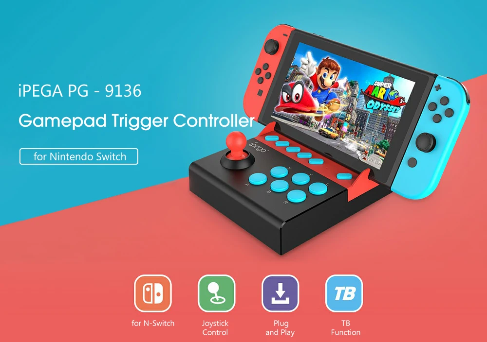 IPega PG-9136 аркадный джойстик для Nintendo Switch Plug& Play single Rocker Управление проводной джойстик Нинтендо переключатель игровой консоли