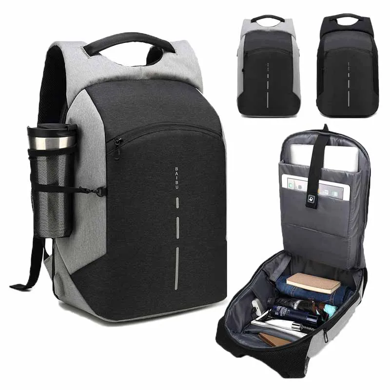 

BAIBU 2031 Multifunction 15.6" Laptop Backpack Men Travel Bag Waterproof USB Charging Student Backpack School Bags For Teenager