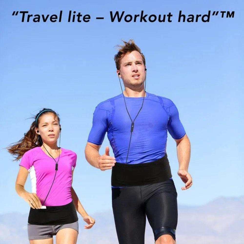 Elastic Running Belt Fitness Waist Belt Travel Money Storage Belt With Multi Pockets for All Size Mobile Phone Passport FreeShip