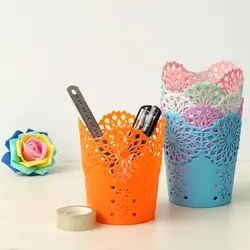 Креативная многофункциональная Цветочная ручка держатель щеток для макияжа настольная Мусорка корзина для хранения офисный домашний