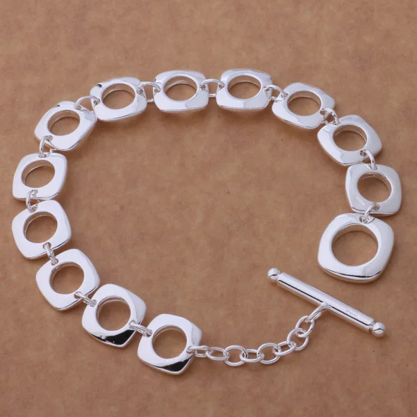 AH163 925 оптом, Серебристый браслет, 925 стерлингового серебра модные ювелирные изделия квадратной решетки/bkhakboa axyajpfa